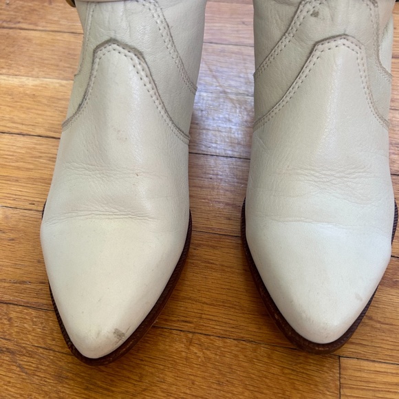 Vintage White Leather Western Zodiac Boot - Picture 7 of 12